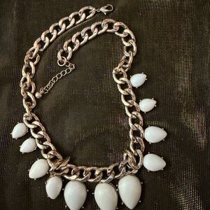 Elegant Silver and White Necklace
